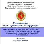 “Исполнение наказаний в отношении социально – уязвимых категорий осуждённых”